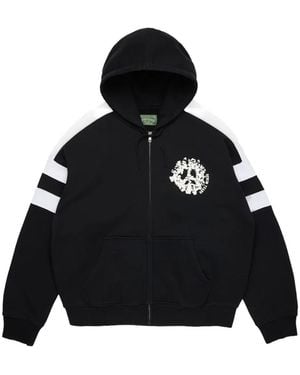 DENIM TEARS Denim U Hoodie Met Vlakken En Rits - Zwart