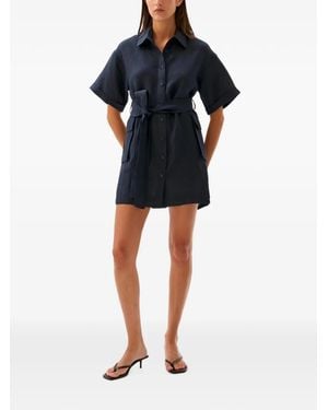 Casa Raki Belen Belted Mini Dress - Blue