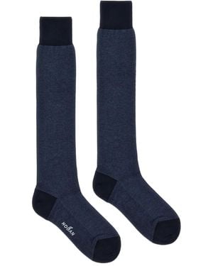 Hogan Gerippte Kniestrümpfe - Blau