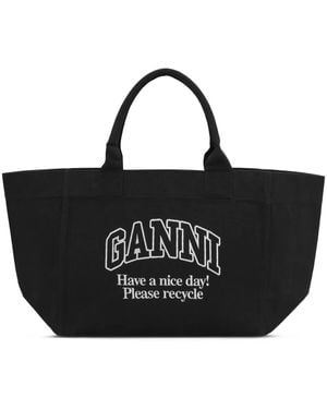 Ganni Oversized Tote Bag - Black