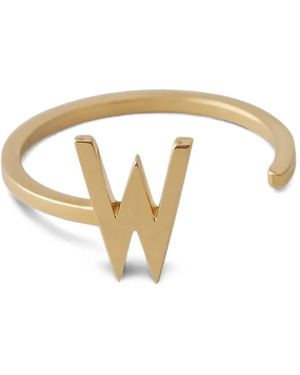 Design Letters Bague À Détail D'Initiale W - Metallic