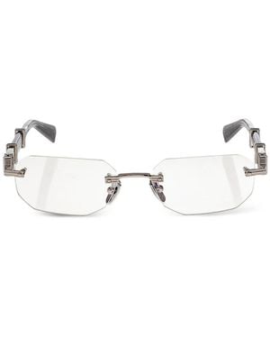 Balmain Rahmenlose Arcade Brille Mit Geometrischem Gestell - Natur
