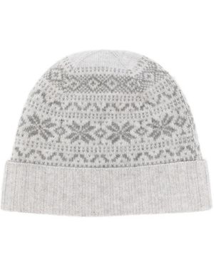 Eleventy Gestrickte Beanie Mit Fair-Isle-Muster - Weiß