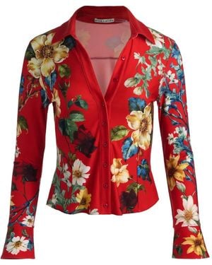 Alice + Olivia Freya Floral-Print Shirt - Red