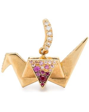 Aurelie Bidermann 18Kt Origami Sapphire And Diamond Pendant - Natural