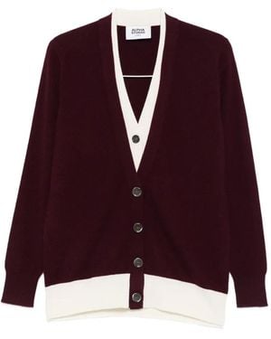 Alpha Studio Contrast-trim cardigan - Lila