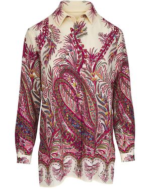 Etro Silk Shirt With Print - Brown
