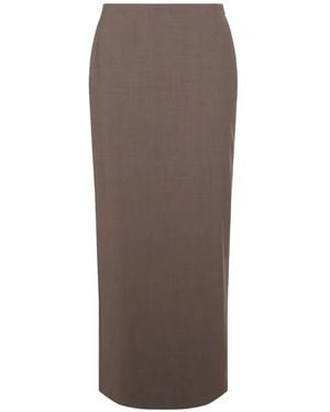 Brunello Cucinelli Pencil Maxi Skirt - Brown