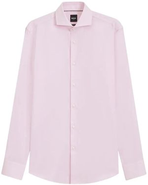 BOSS Chemise Cintrée À Manches Longues - Pink