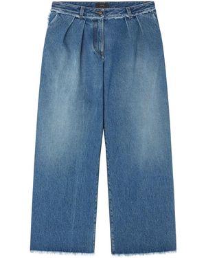 Alanui Fringed Wide Leg Jeans - Blue