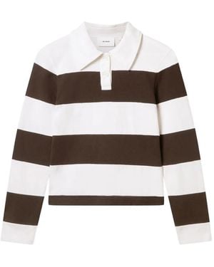 Axel Arigato Karla Striped-Pattern Polo Top - White