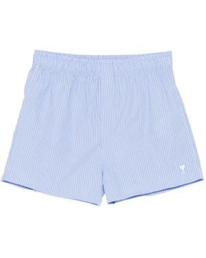 Ami Paris Striped Elasticated Shorts - Blue