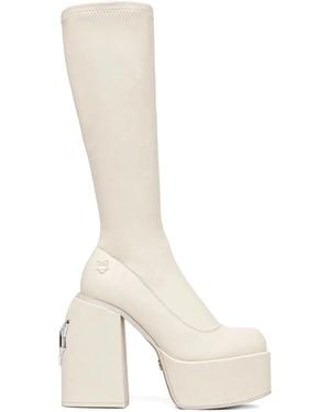 Naked Wolfe 130Mm Spice Platform Boots - White
