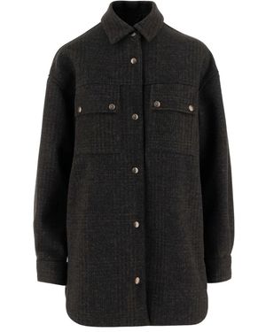 F.it Button-Fastening Flap-Pocket Shirt - Black