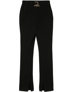 Just Cavalli Logo-Plaque Tailored Trousers - Black