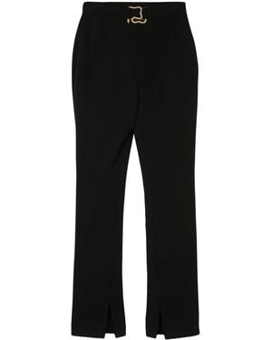 Just Cavalli Logo-Plaque Tailored Pants - Black