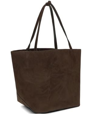 The Row Park Three suede tote bag - Marrón
