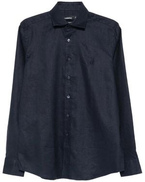 KARL LAGERFELD Logo-Embroidered Shirt - Blue