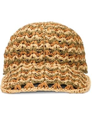 Alberta Ferretti Woven Zig-Zag Baseball Cap - Metallic