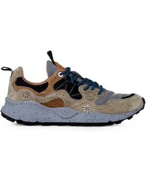 Flower Mountain Yamano 3 Paneled Suede Sneakers - White