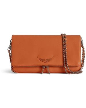 Zadig & Voltaire Rock Leather Clutch Bag - Brown