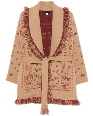 Alanui Cardigan Mit Bandana-Print - Braun