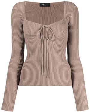 Blumarine Ribgebreide Sweater - Bruin