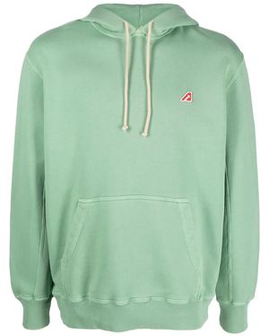 Autry Logo-Patch Cotton Hoodie - Green