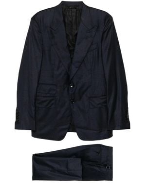 Tom Ford Checked Single-Breasted Suit - Blue