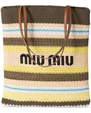 Miu Miu Shopper mit Streifen - Mettallic