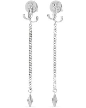 Jimmy Choo Logo-Lettering Drop Earrings - White