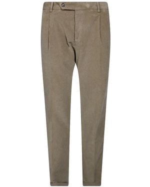 Berwich Pleated Corduroy Pants - Gray