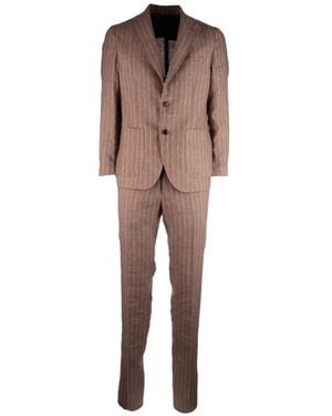 Colamarino Striped Buttoned Suit - Natural