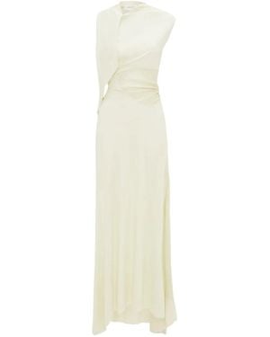 Victoria Beckham Draped-Detail Sleeveless Dress - White