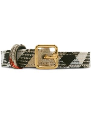 Burberry チェッカー Bバックル ベルト - ナチュラル