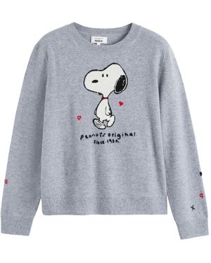Chinti & Parker X Peanuts Snoopy-Motif Jumper - Grey