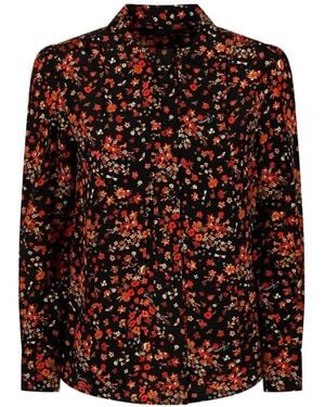 Gucci Camisa Estampada De Seda - Marrón
