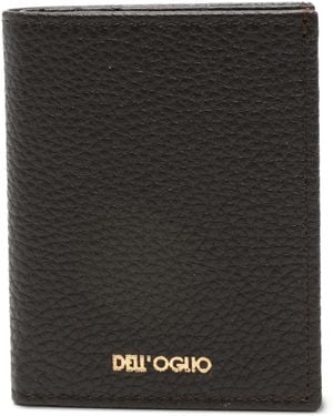 Dell'Oglio Grained Bi-Fold Wallet - Black