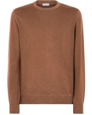 Boglioli Pullover Mit Rundem Ausschnitt - Braun