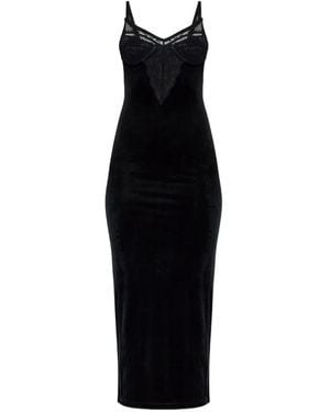 Self-Portrait Lace Velvet Dress - Black