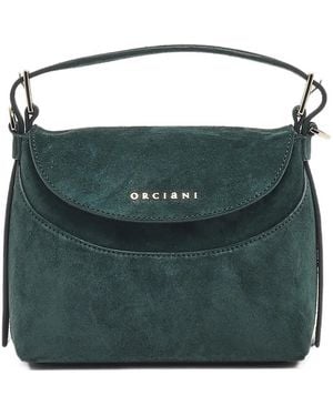 Orciani Suede Logo-Plaque Tote Bag - Green