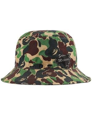 SAINT Mxxxxxx Camo-Pattern Bucket Hat - Green