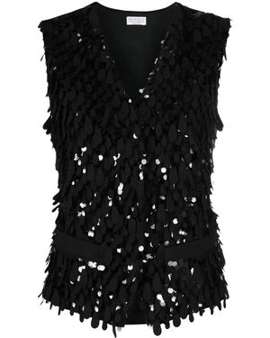 Brunello Cucinelli Sequinned V-Neck Waistcoat - Black