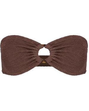 MC2 Saint Barth Yulia Ring-Detail Bikini Top - Brown