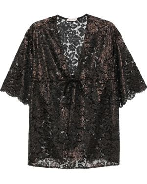 Agent Provocateur Trixa メタリックレース トップ - ブラック