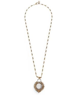 Dolce & Gabbana Watch-Pendant Crystal-Embellished Necklace - White