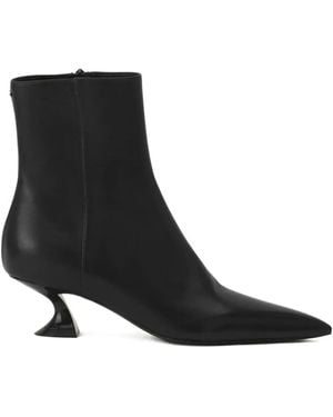 Lanvin Pointed-Toe Sculpted-Heel Ankle Boots - Black