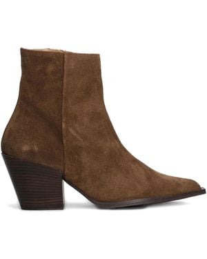 Pedro Miralles Pointed Block-Heel Boots - Brown