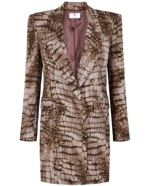 Elisabetta Franchi Robe Courte À Boutonnière Croisée - Brown