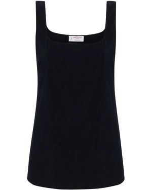 Alberto Biani Stretch-Design Sleeveless Top - Black